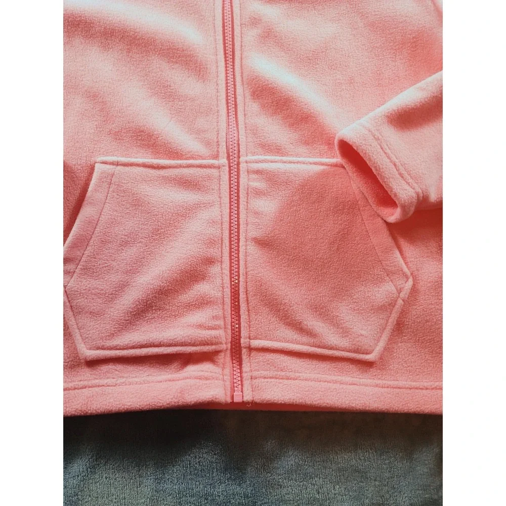 Eddie Bauer Jacket Kids L 14/16 Pink Fleece Full‎ Zip Pockets Winter Coat Warm